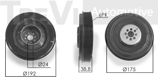 TREVI AUTOMOTIVE Piedziņas skriemelis, Kloķvārpsta PC1237